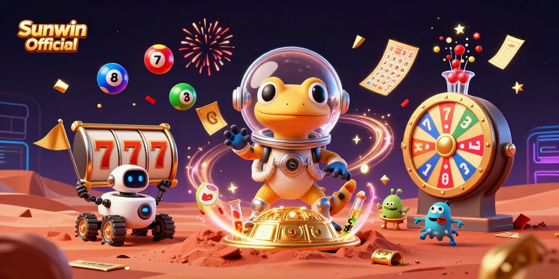 Engage in thrilling gameplay with Sunwin Official at a golden casino on Mars, featuring exciting elements.