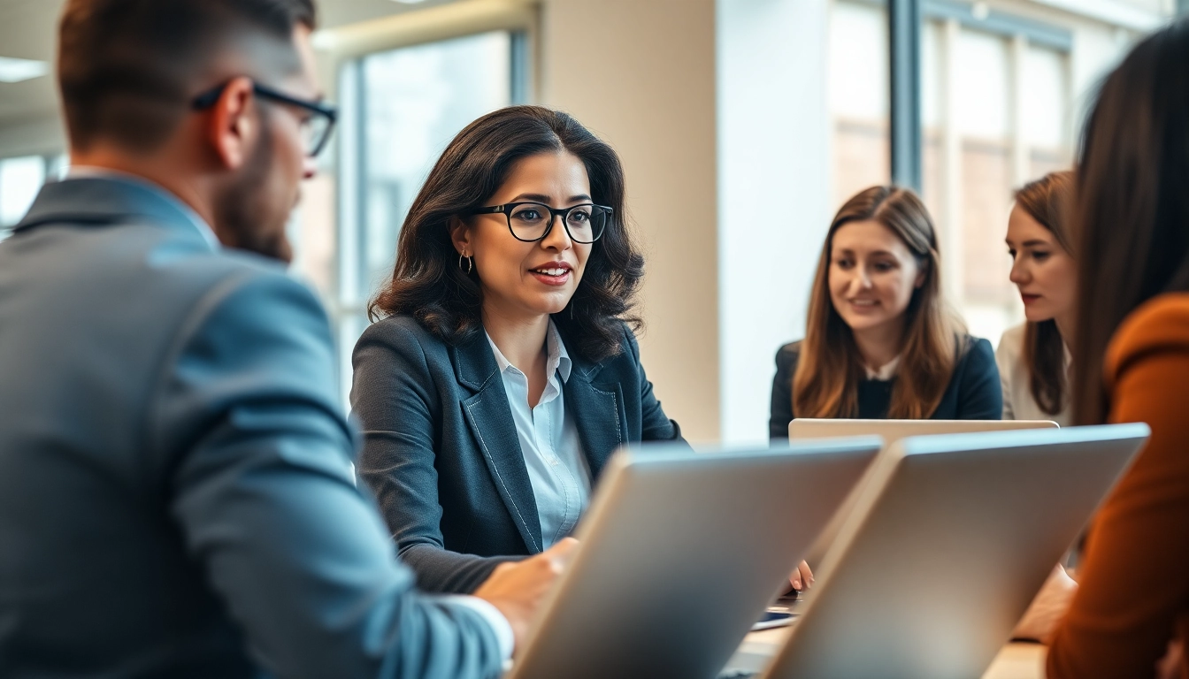 Wir sehen einen Headhunter IT, der in einem modernen Büro mit Kandidatenprofilen arbeitet.