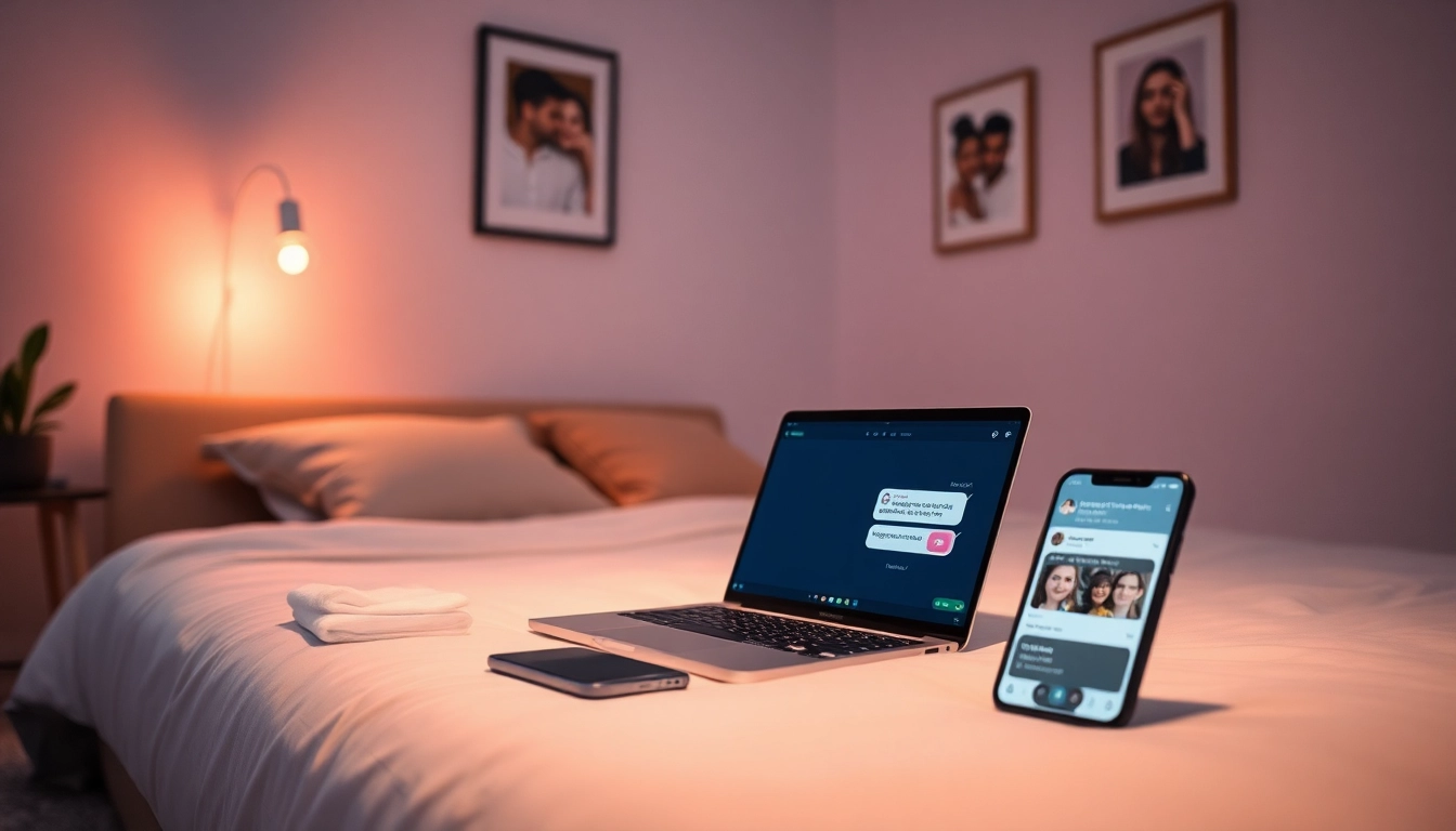 Engaging ai sexting conversation displayed on a smartphone in a cozy bedroom setting.
