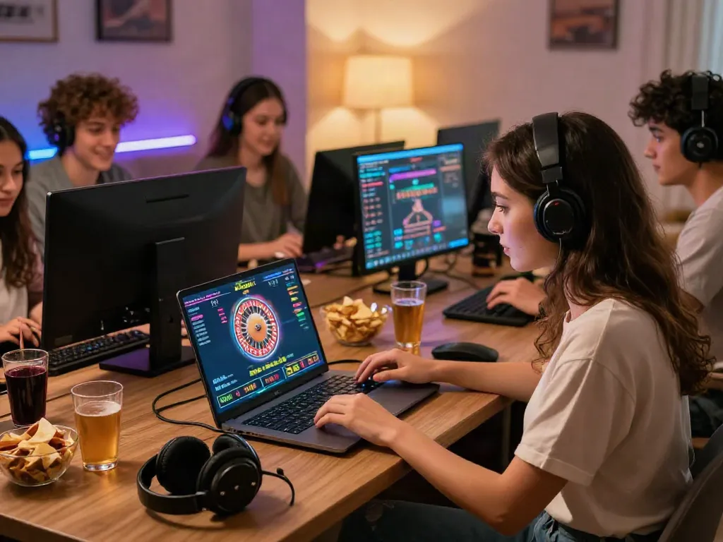 Engaging live casino experience on cổng game rikvip with players focused on exciting online games.