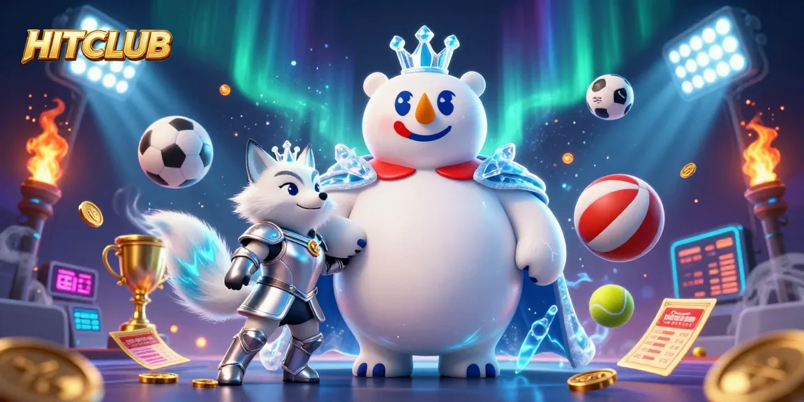 Place your bets at HITCLUB while the ice king and his companion celebrate winning odds!