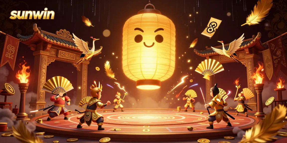 Win big at sunwin with a vibrant casino scene featuring enchanting characters and lucky symbols.