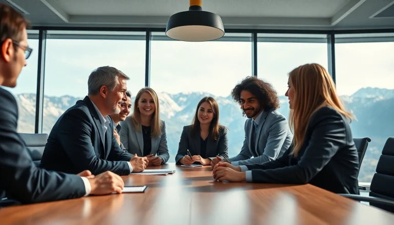 Headhunter Schweiz bei einem professionellen Geschäftsmeeting im Büro